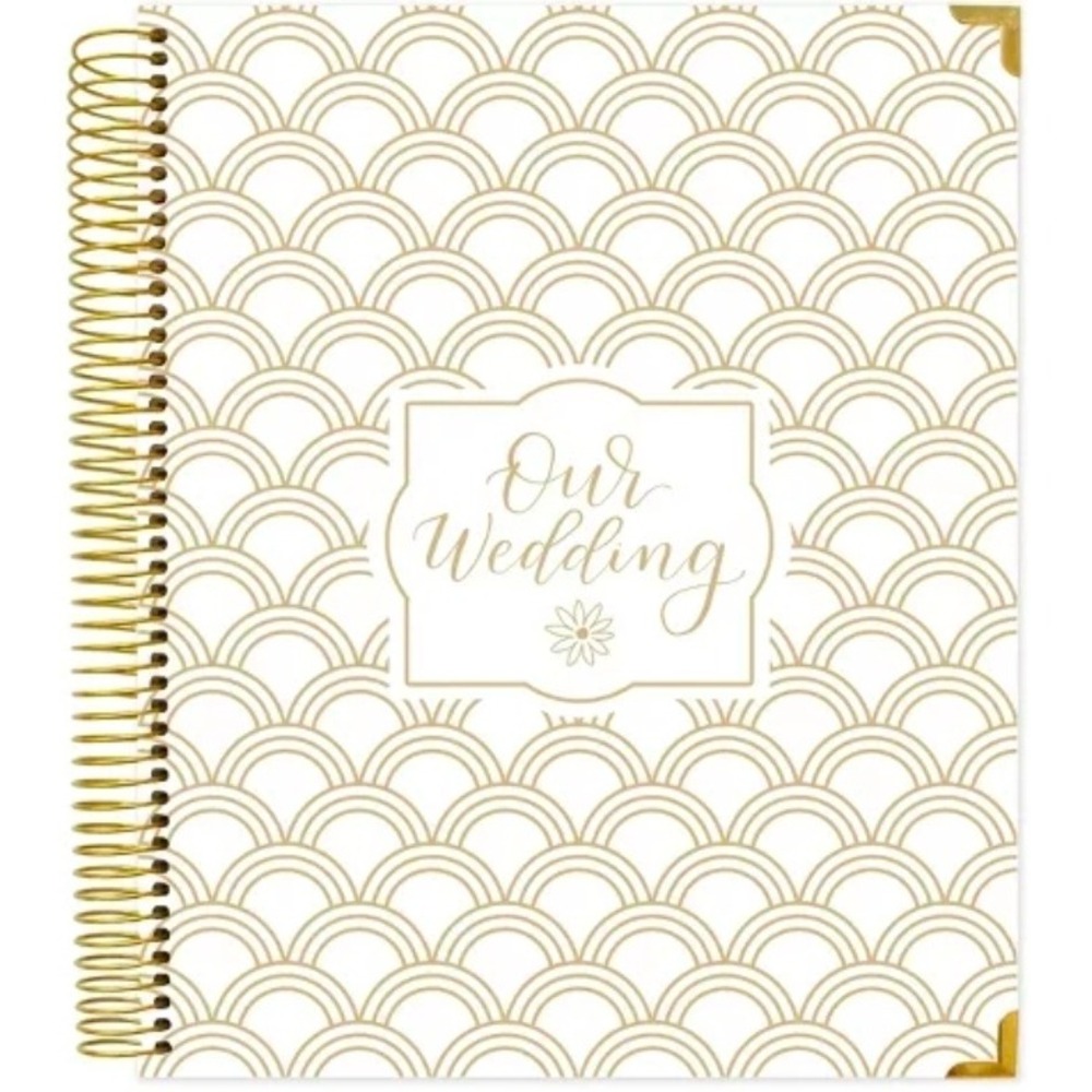Bloom Daily Planners Our Wedding Planner Organizer White Gold Scallop Undated
